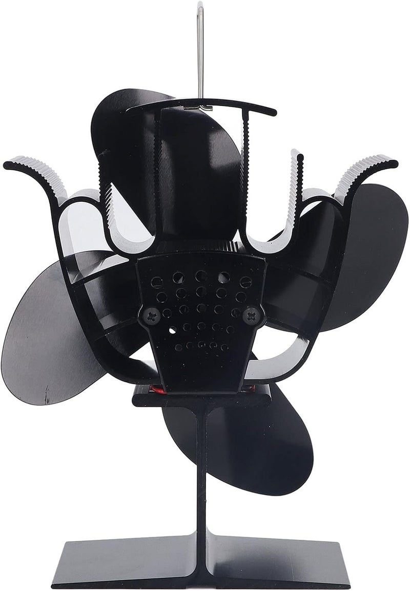 woobles 4 Blades Fireplace Stove Fan Quiet High Temperature Resistant Heat Powered Stove Fan for Wood Log Burner Fireplace - Image 4